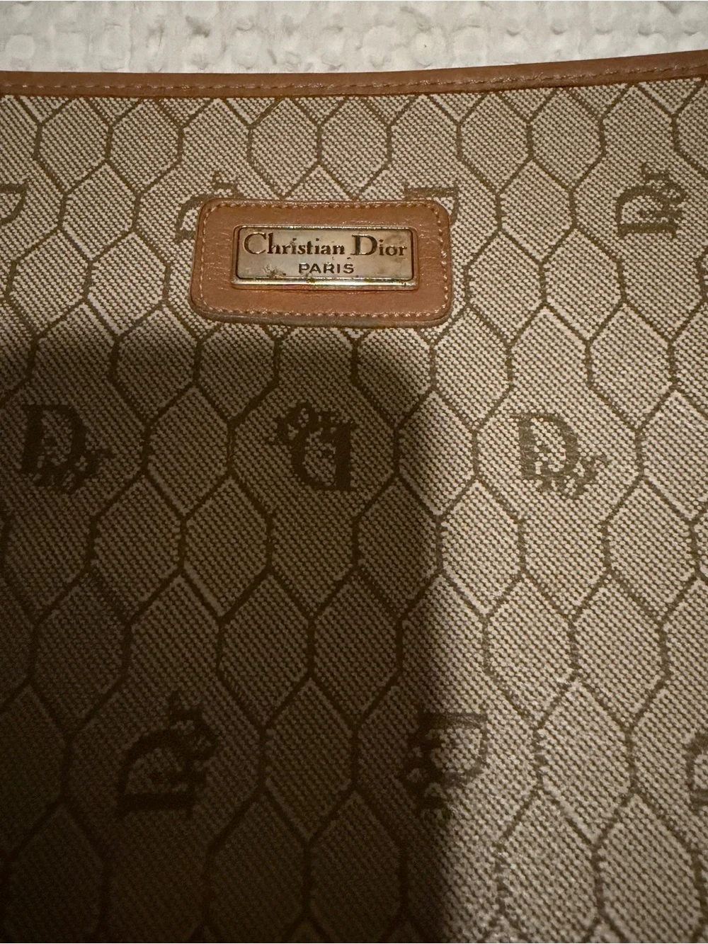 Dior Beige and Brown Monogram Canvas Clutch